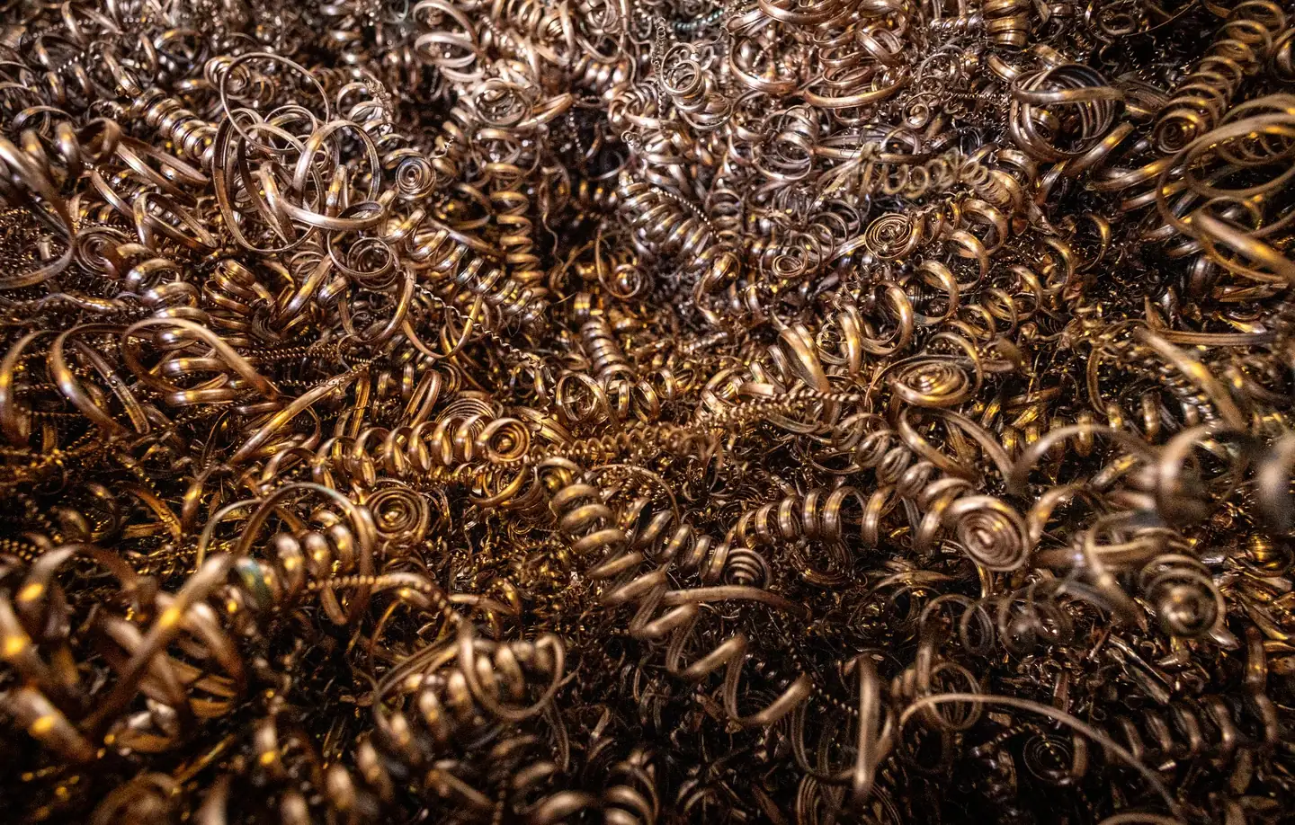 Organised scrap metal bales at the Metal-For recycling yard